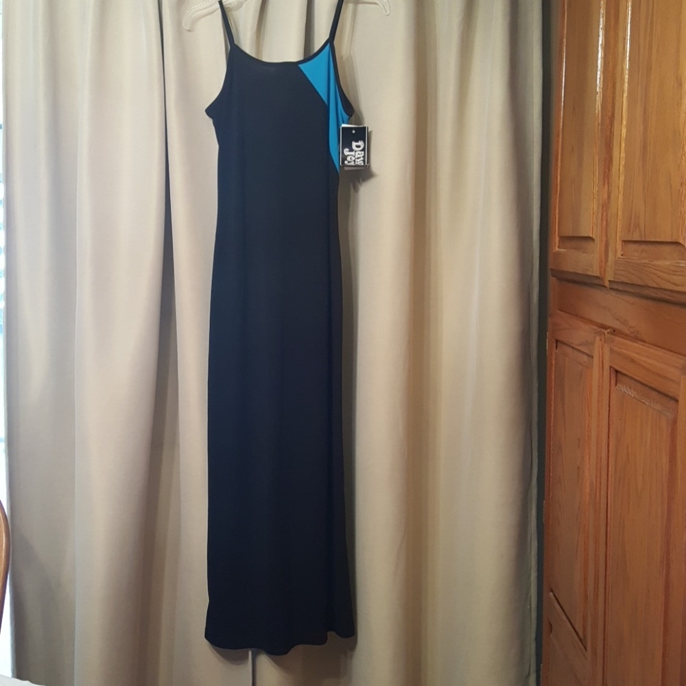 Black & blue maxi dress